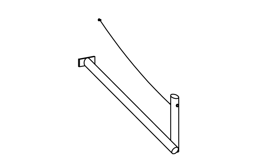 Inclined balancing beam for square tower, mounting height 150 cm