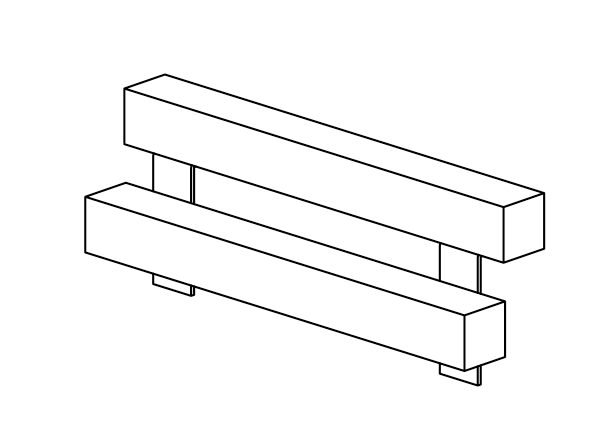 Slide support with steps for slide width 100 cm