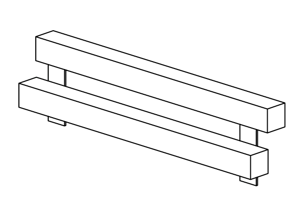 Slide support with steps for slide width 150 cm