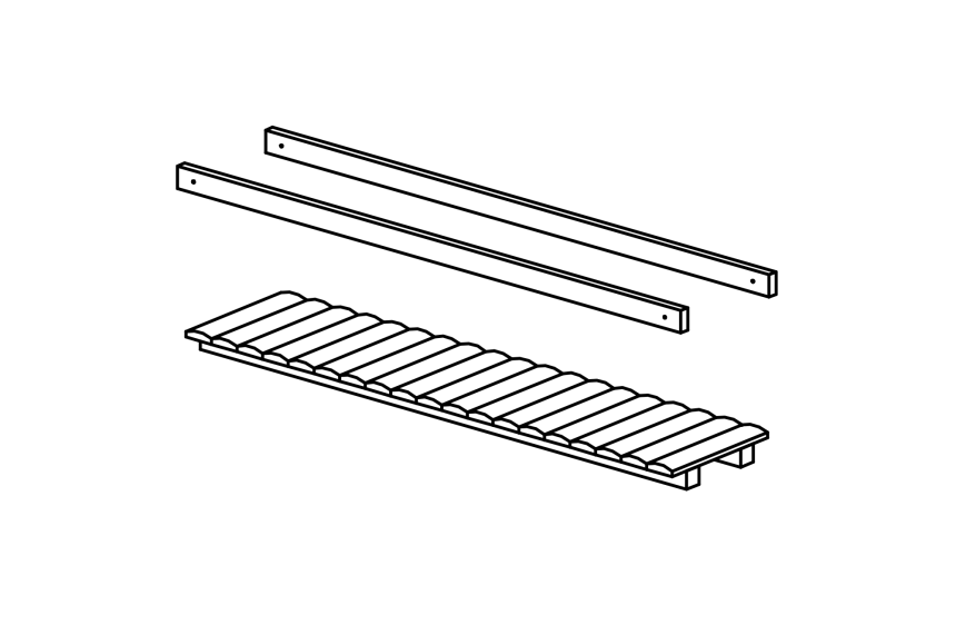 Bridge with wooden handrail, length 200 cm