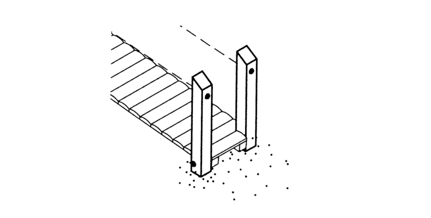 Endgestell aus Kantholz f&amp;#252;r Br&amp;#252;cke (Rampe)
