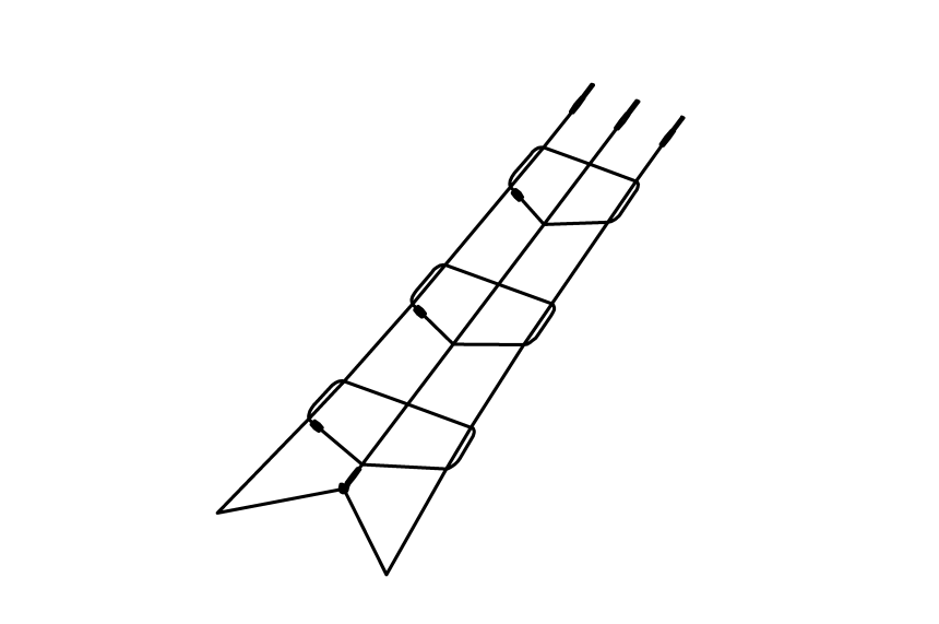 Inclined climbing net for triangular platform, mounting height 200 cm