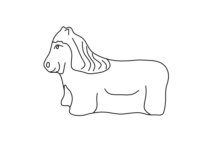 Streichelstein Pony, Farbe gelb