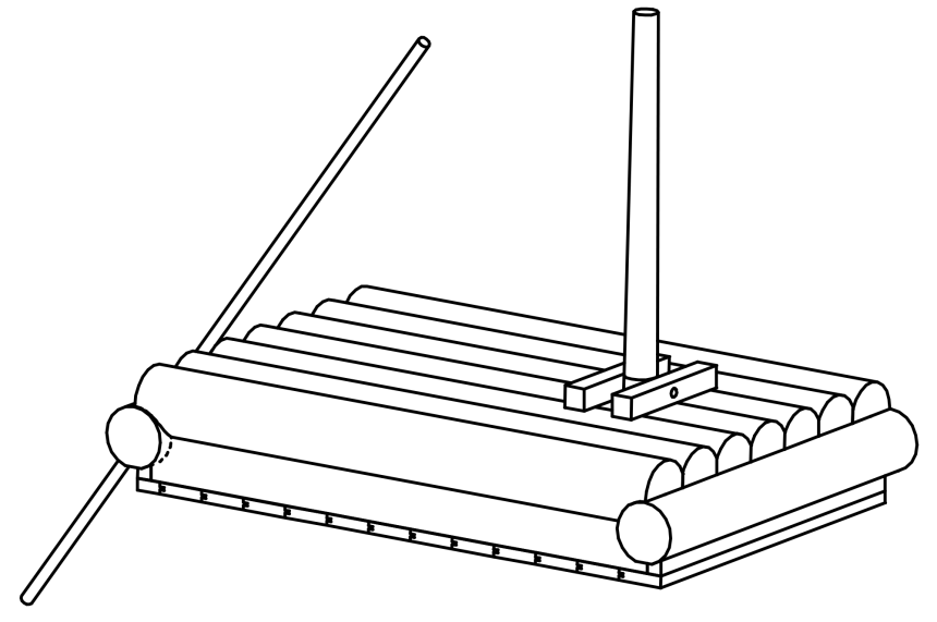 Radeau avec barre d&amp;#39;&amp;#233;tai