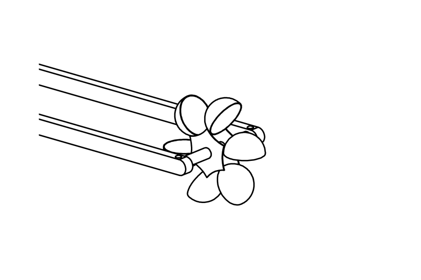 Petite roue &amp;#224; aubes en V2A pour socle en b&amp;#233;ton