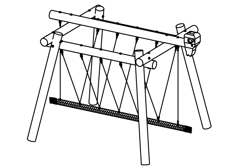 Dondolo ariete a corda
