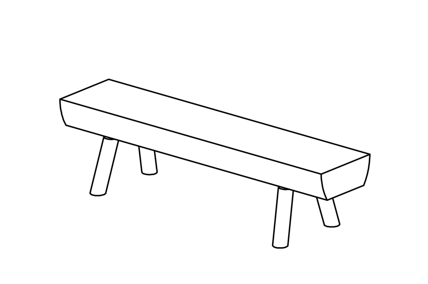 Bench without back