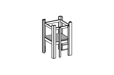 Small platform hut, floor height 100 cm