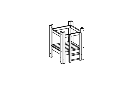 Toddler platform hut, floor height 60 cm