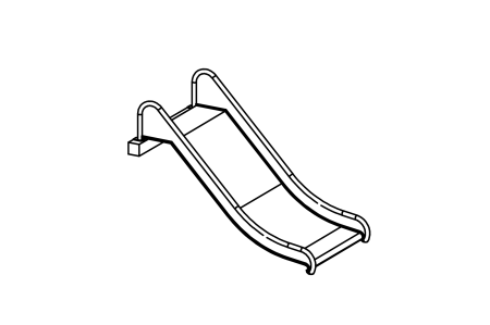 Slide for hut, width 100 cm, mounting height 100 cm