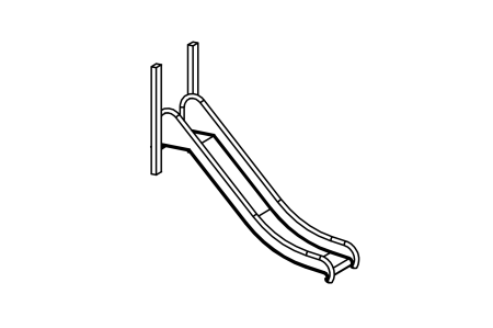 Slide for hut, width 45 cm, mounting height 100 cm