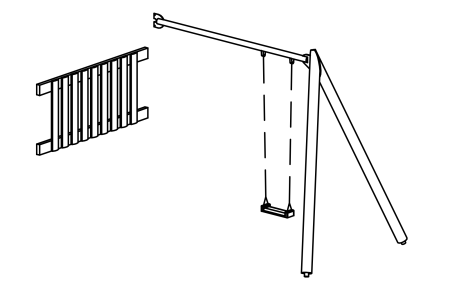 High swing special long for platform with floor height 150 cm