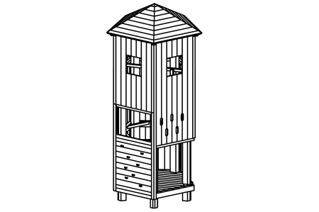 Pentagonal post tower