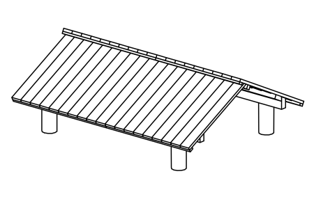Roof for scaffolding and platform for standing height