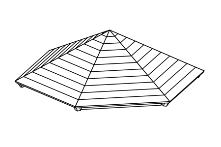 Roof for hexagonal platform