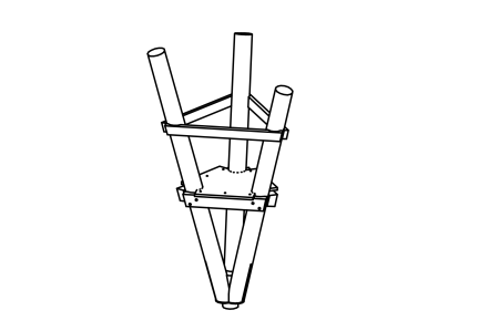 Medium triangular platform, floor height 150 cm