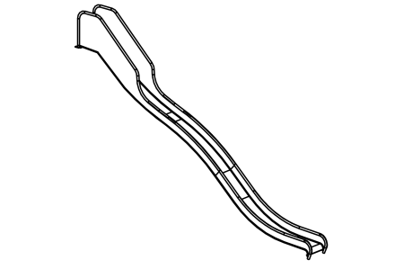 Guida con 1 albero con pannelli laterali rialzati, larghezza 45 cm, altezza di montaggio 300 cm