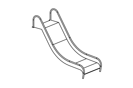 Slide, width 100 cm, mounting height 180 cm