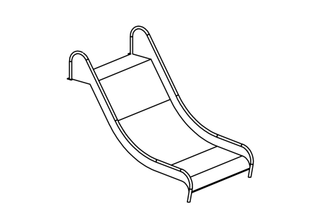 Slide, width 150 cm, attachment height 150 cm