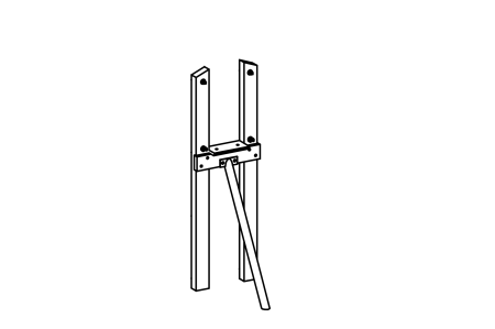 Suspension bridge frame for square tower, mounting height 150 cm
