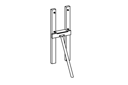Suspension bridge frame for hut, mounting height 150 cm