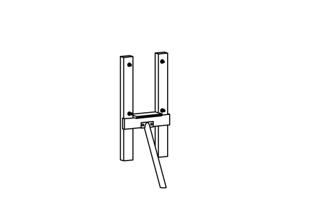 Suspension bridge frame for hut, mounting height 100 cm