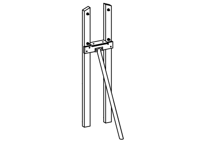 Suspension bridge frame for square tower, mounting height 200 cm