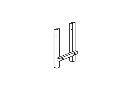 Square timber end frame for sloping chain stay