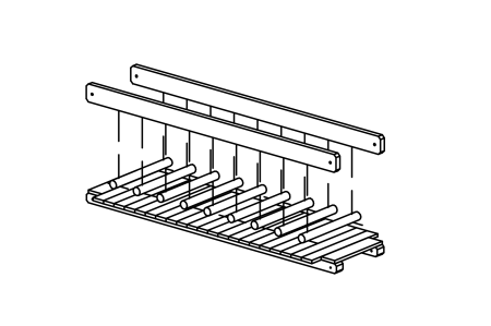 Chain walkway with step-through protection, length 400 cm