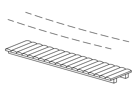 Bridge with chain handrail, length 500 cm