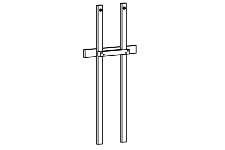 Bridge frame for chain handrail on square tower, mounting height 200 cm