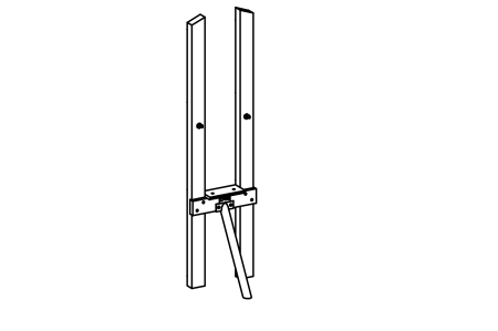 Rope bridge frame for square tower, mounting height 100 cm