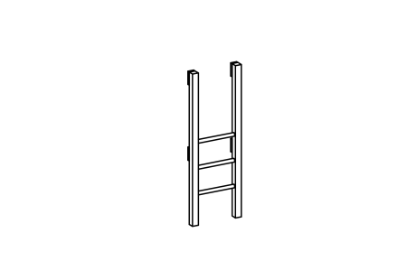 Ladder at the front of the platform, attachment height 100 cm