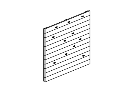 Climbing wall lengthways on platform with floor height 200 cm, 11 climbing holds