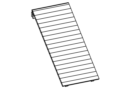 Sloping wall for square tower, extension height 200 cm