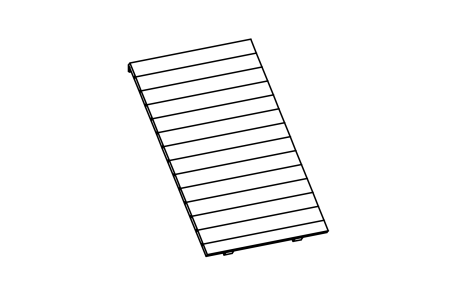 Sloping wall for square tower, mounting height 150 cm