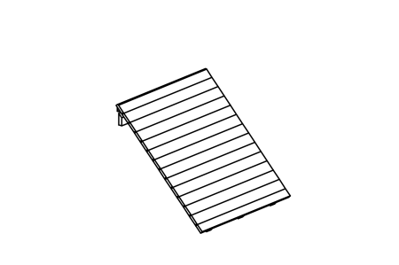 Sloping wall for platform, mounting height 150 cm