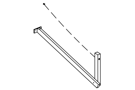 Inclined balancing beam for hut, mounting height 150 cm