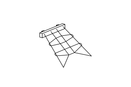 Inclined climbing net for hut, mounting height 100 cm