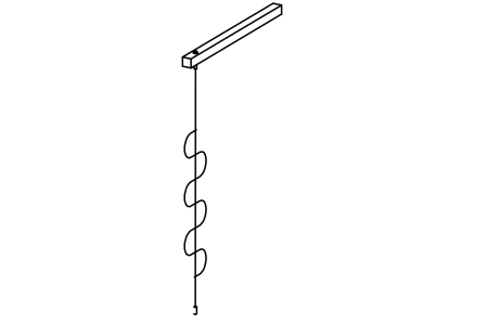 Climbing ladder with tree for square tower with roof with floor height 200 cm