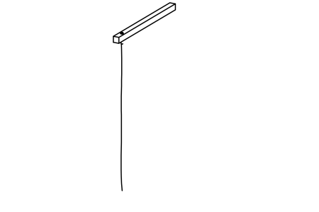 Swinging rope with tree for square tower with roof with floor height 200 cm