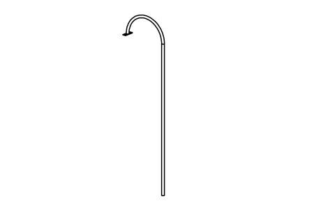 Curved slide bar for platform with floor height 200 cm