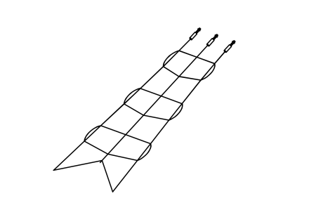 Inclined climbing net for triangular platform, mounting height 150 cm