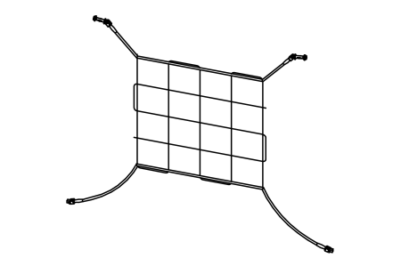 Vertical climbing net for triangular platform with floor height 150 cm