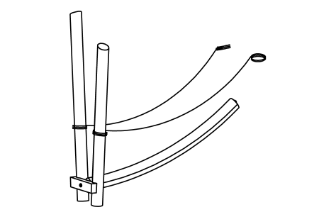 End frame with staircase made of PP rope (15 cm) for triangular platform