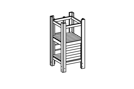 Capanna a piattaforma, altezza pavimento 150 cm