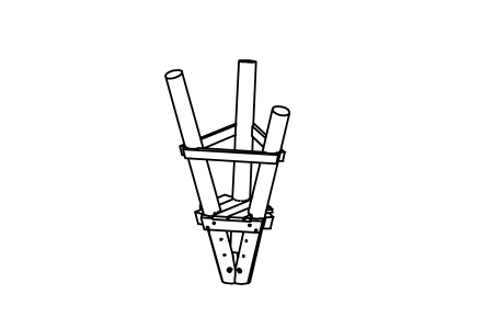 Small triangular platform, floor height 100 cm