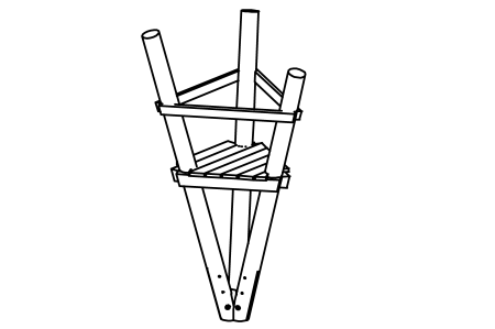 Large triangular platform, floor height 200 cm