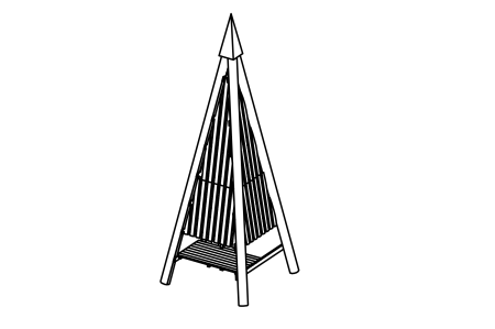 Tour pyramidale moyenne, hauteur 900 cm