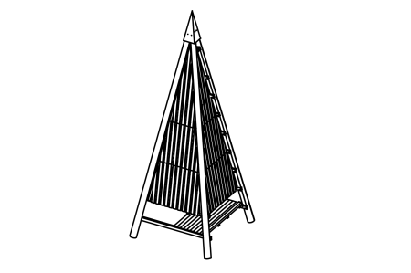 Tour pyramidale de taille moyenne, hauteur 1100 cm